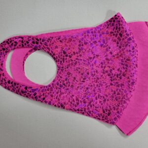 mask with a pink scale pattern